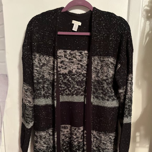 CHICOS LONGER OPEN CARDIGAN SWEATER SZ 12/14 - Picture 6 of 6